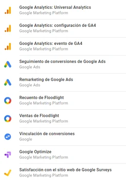 Google tag manager etiquetas